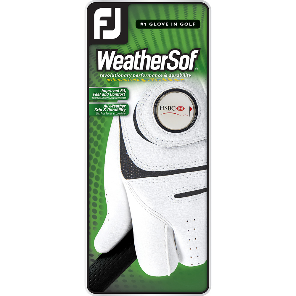 Fj Footjoy Weathersof Golf Glove With Your Logo On The Removable Ball Marker