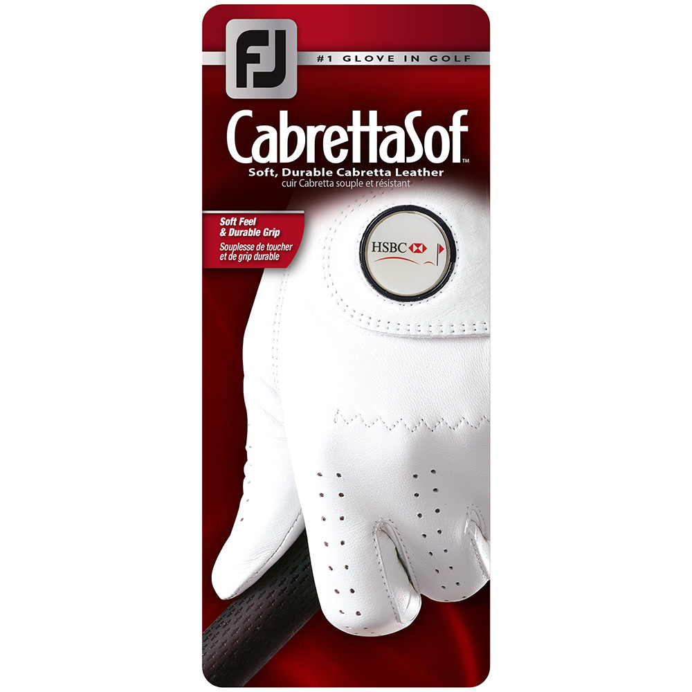 Fj Footjoy Cabrettasoft Golf Glove With Your Logo On The Removable Ball Marker