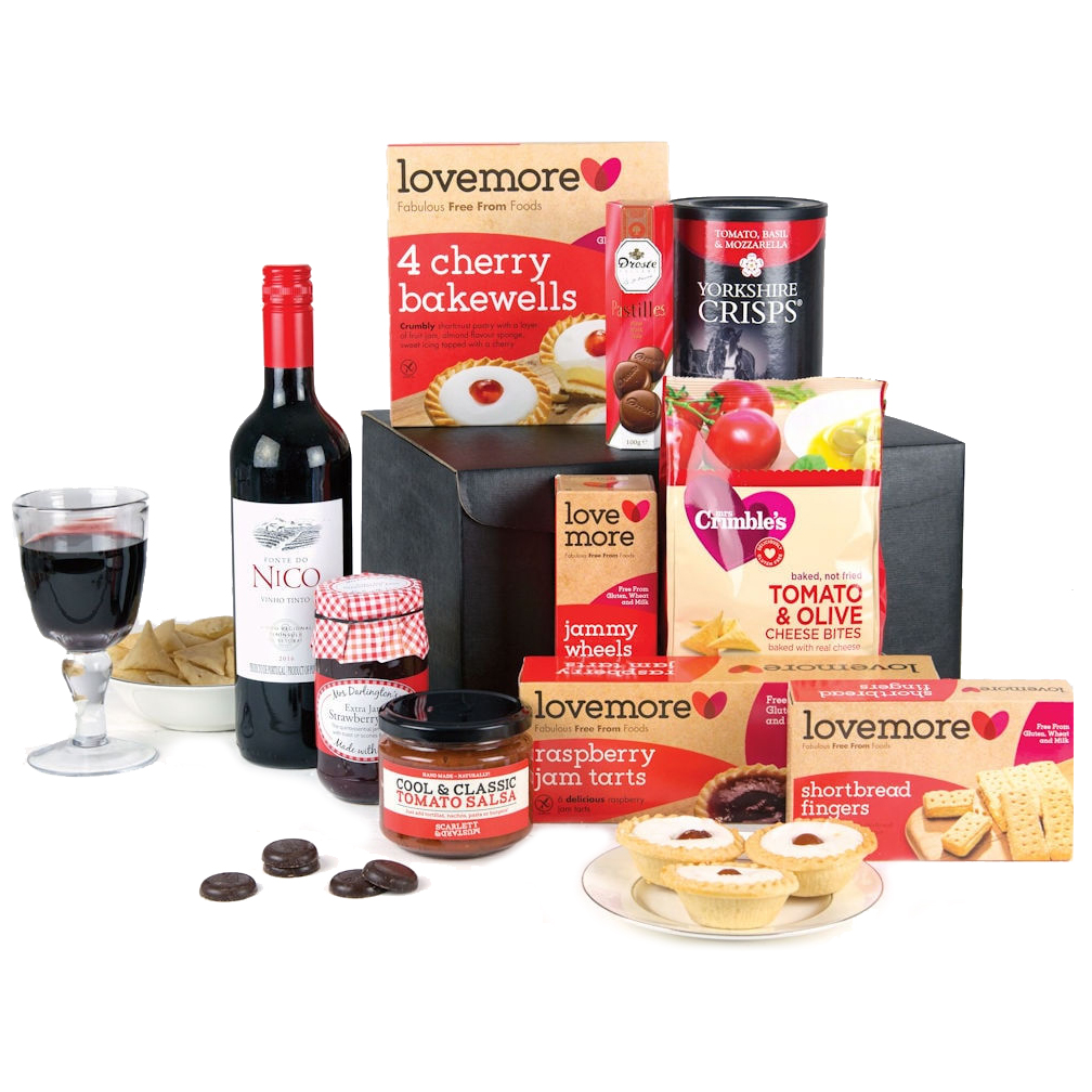 Gluten Free Gift Box With Wine