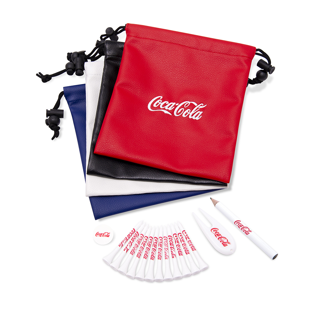 Leatherette Embroidered Drawstring Golf Gift Bag 2