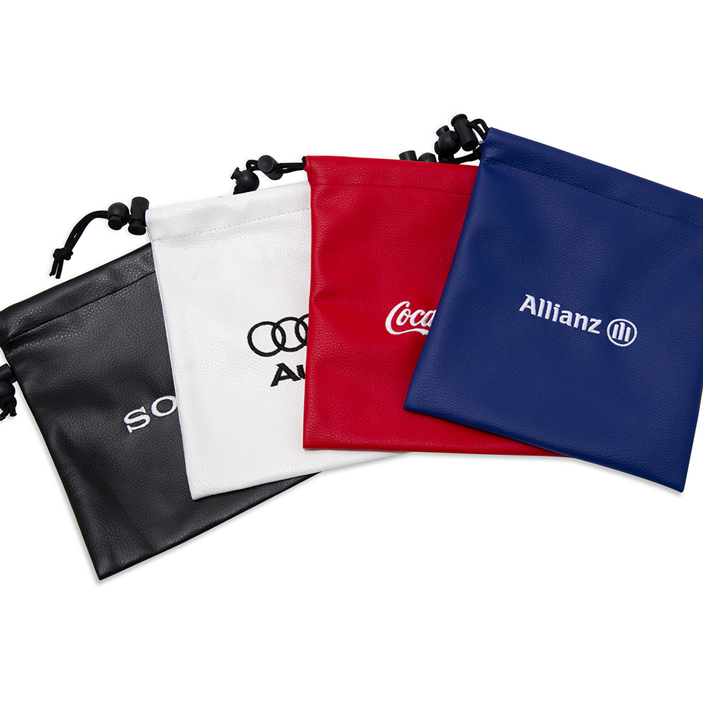 Leatherette Embroidered Drawstring Golf Gift Bag