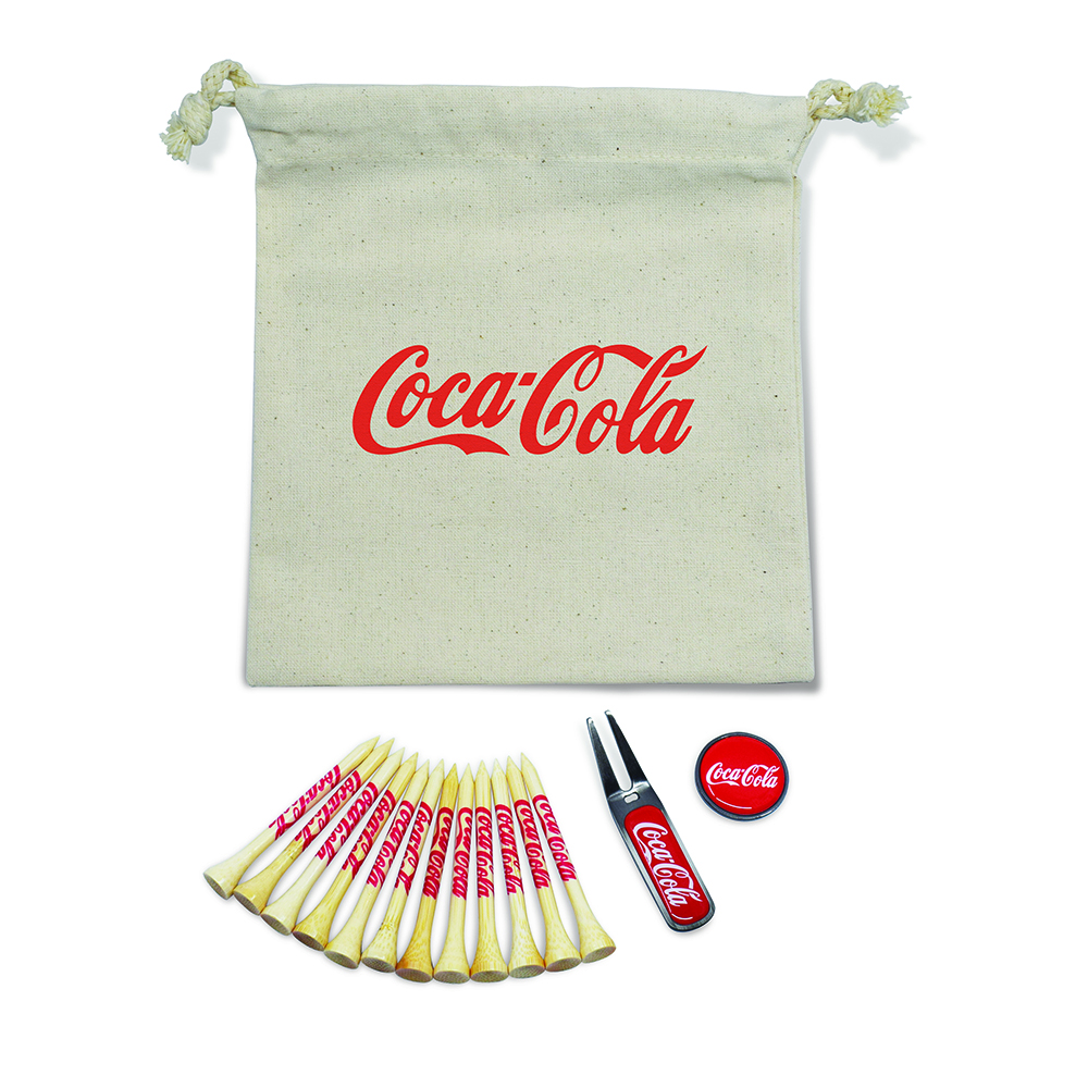 Organic Cotton Drawstring Printed Golf Gift Bag 2