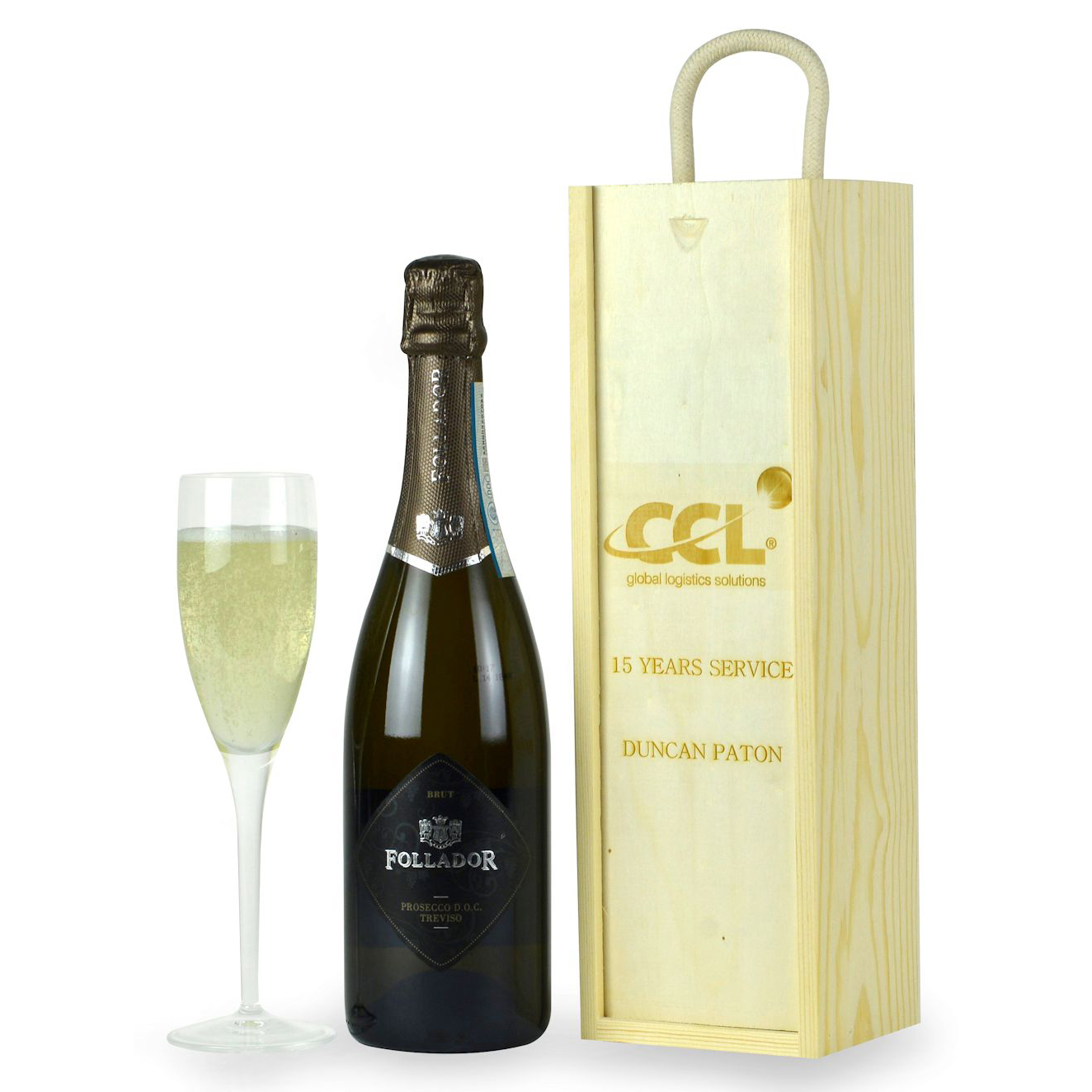 Personalised Wooden Gift Box With Prosecco