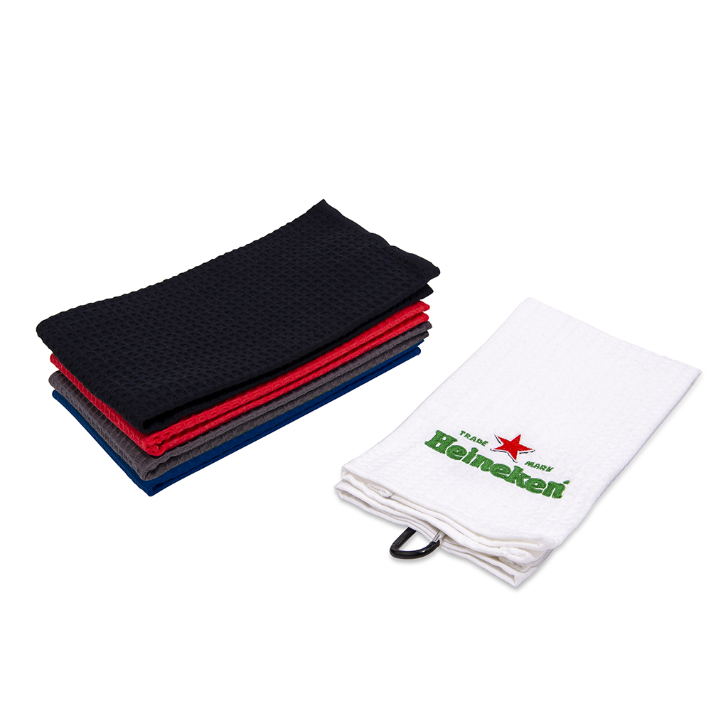 Waffle Tri Fold Embroidered Golf Towel