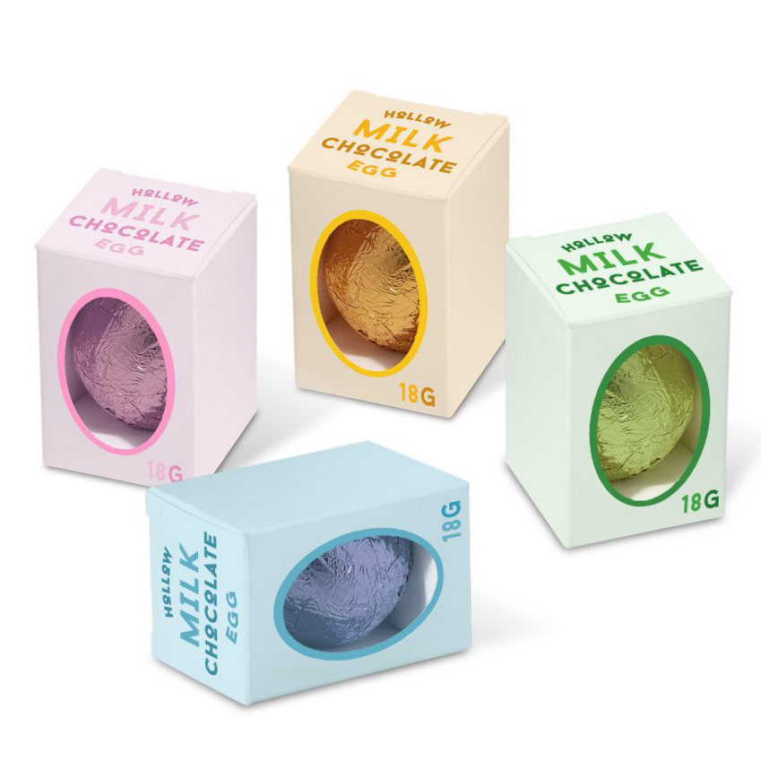Easter - Eco Mini Egg Box - Foiled Hollow Chocolate Eggs - NEW