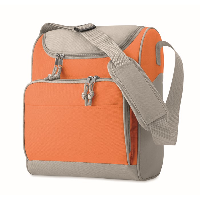 Zipper Cooler Bag With Front Pocket - Orange