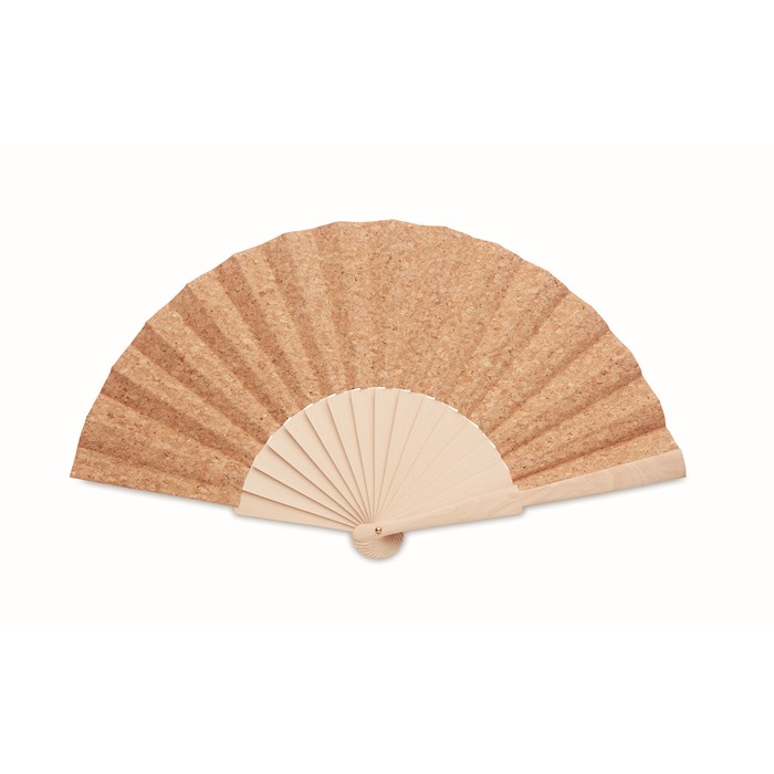Franny Cork Wood Hand Fan With Cork Fabric