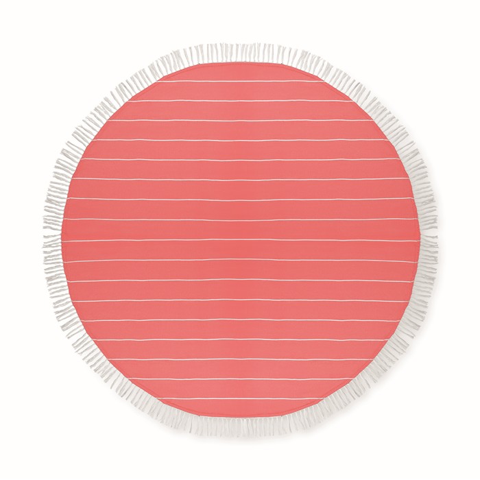 Round Malibu Cotton Hammam Towel - Red