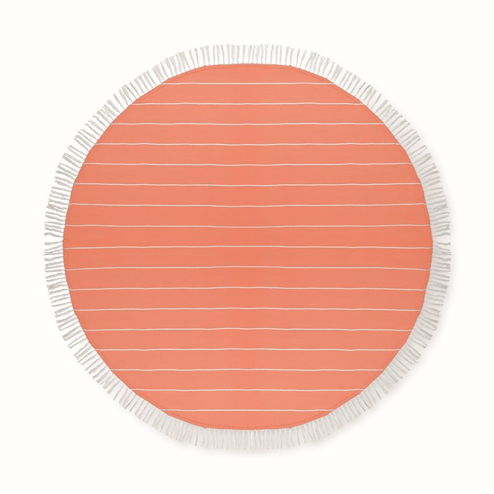 Round Malibu Cotton Hammam Towel - Orange