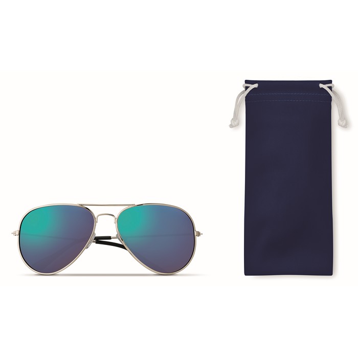Malibu Sunglasses In Microfiber Pouch - Royal blue