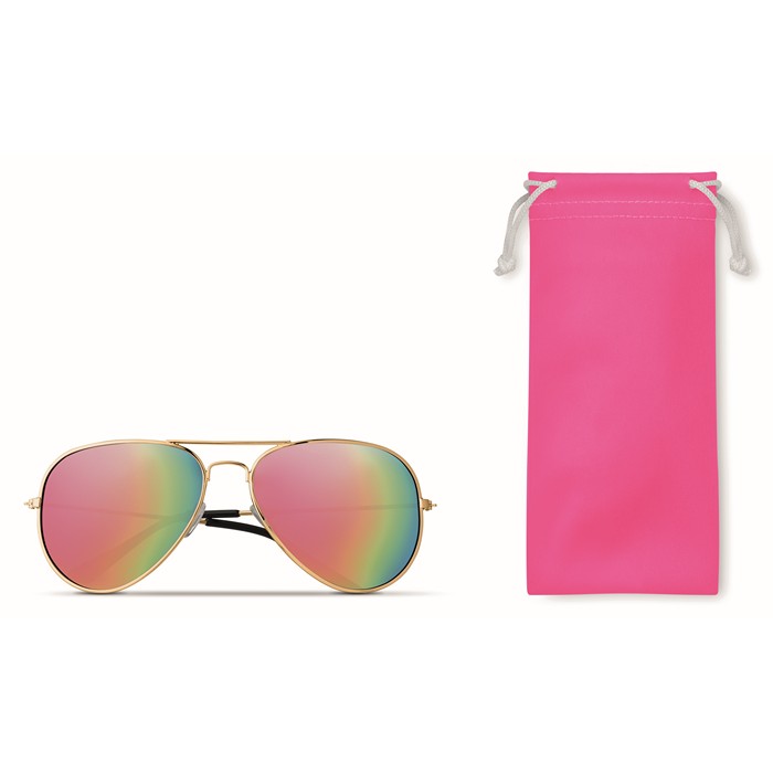 Malibu Sunglasses In Microfiber Pouch - Fuchsia
