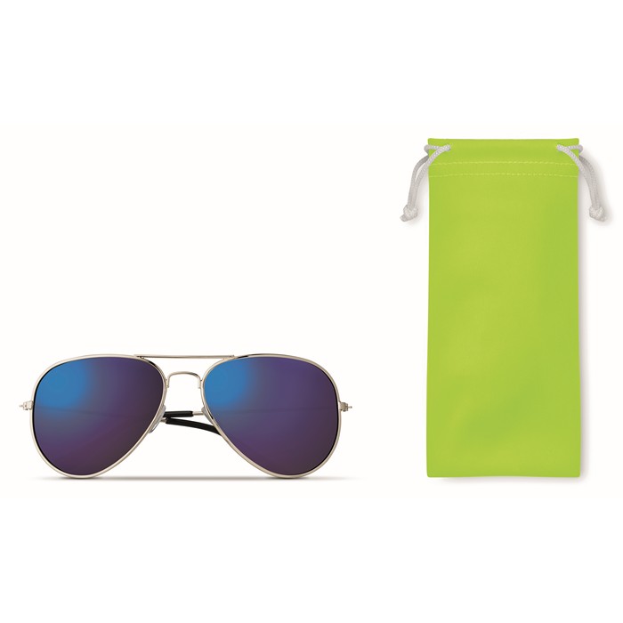 Malibu Sunglasses In Microfiber Pouch - Lime