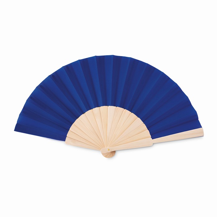 Franny Wood Manual Hand Fan - Royal blue