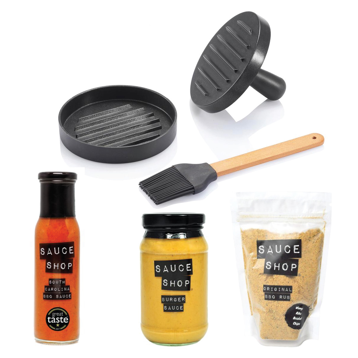 Summer BBQ Hamper Kit With Burger Press