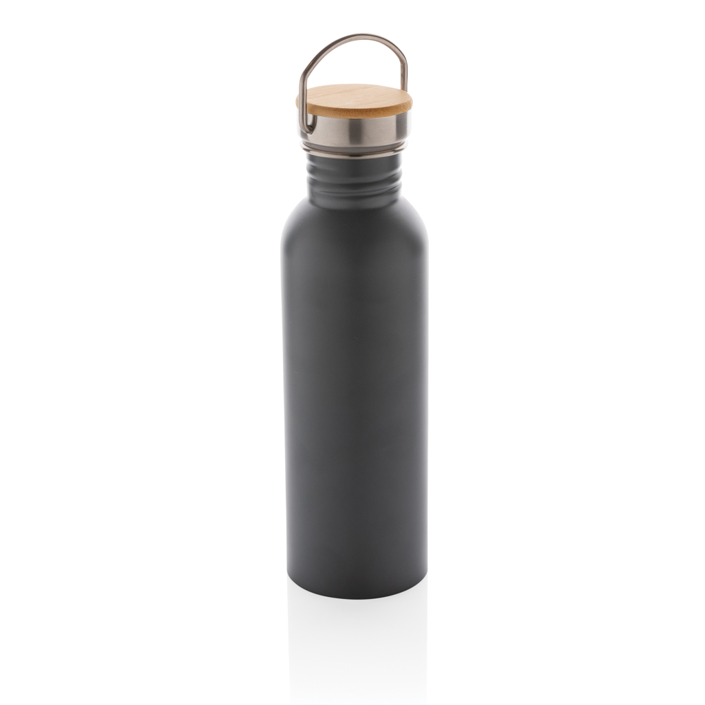 Modern Stainless Steel Bottle With Bamboo Lid